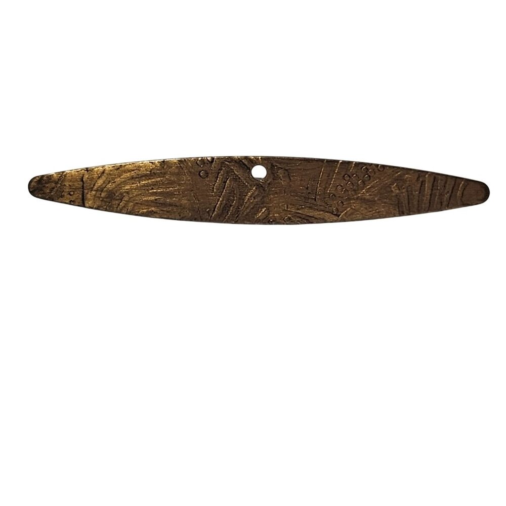 Vintage Brass Brooch Pin Engraved Design Surfboard Shape Fashion Jewelry